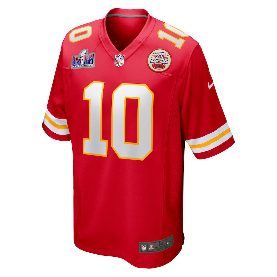 Isiah Pacheco 10 Kansas City Chiefs Super Bowl LVIII Patch Fashion Game Jersey - Red