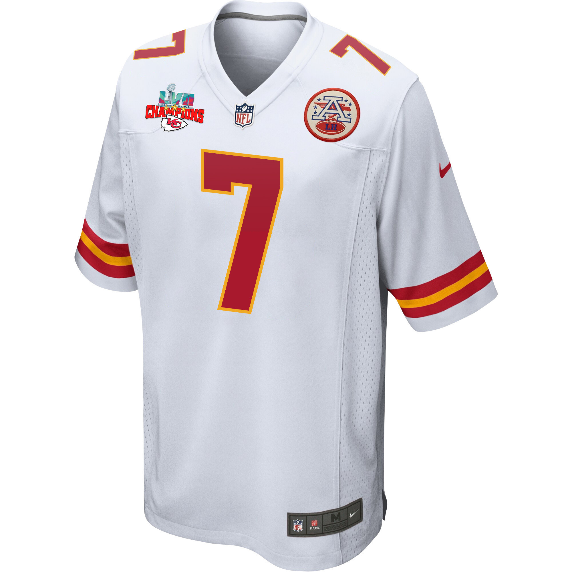 Harrison Butker 7 Kansas City Chiefs Super Bowl LVII Champions 3 Stars Men Game Jersey - White