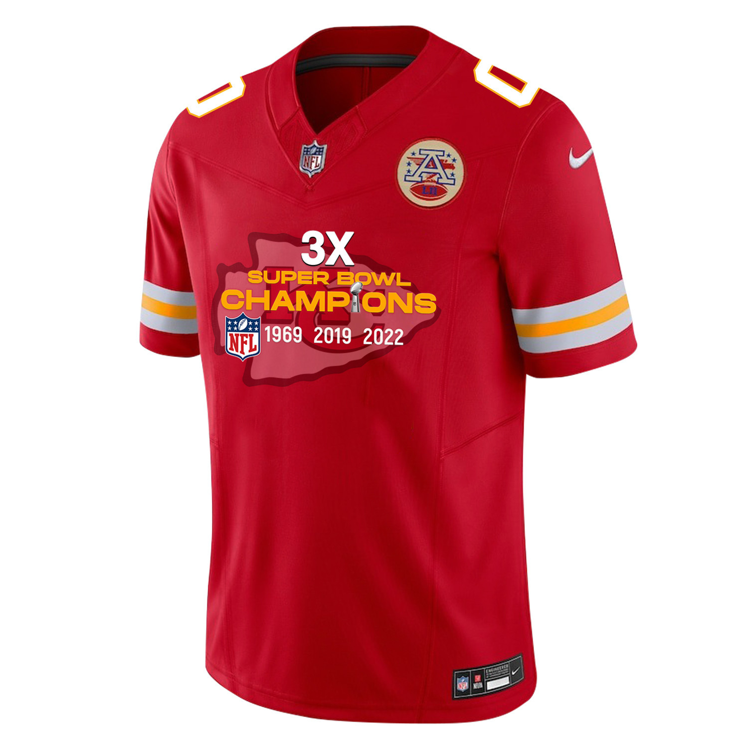 Kansas City Chiefs 3X Super Bowl Champions Jersey - Men, Red