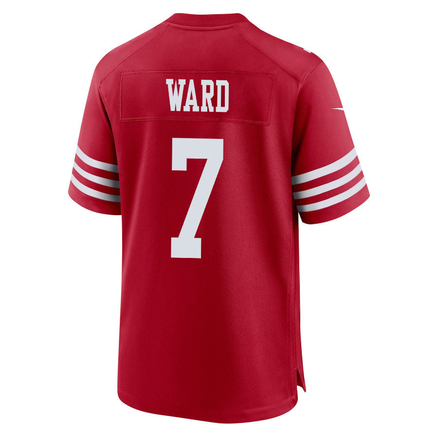Charvarius Ward 7 San Francisco 49ers Super Bowl LVIII Patch Game Men Jersey - Scarlet