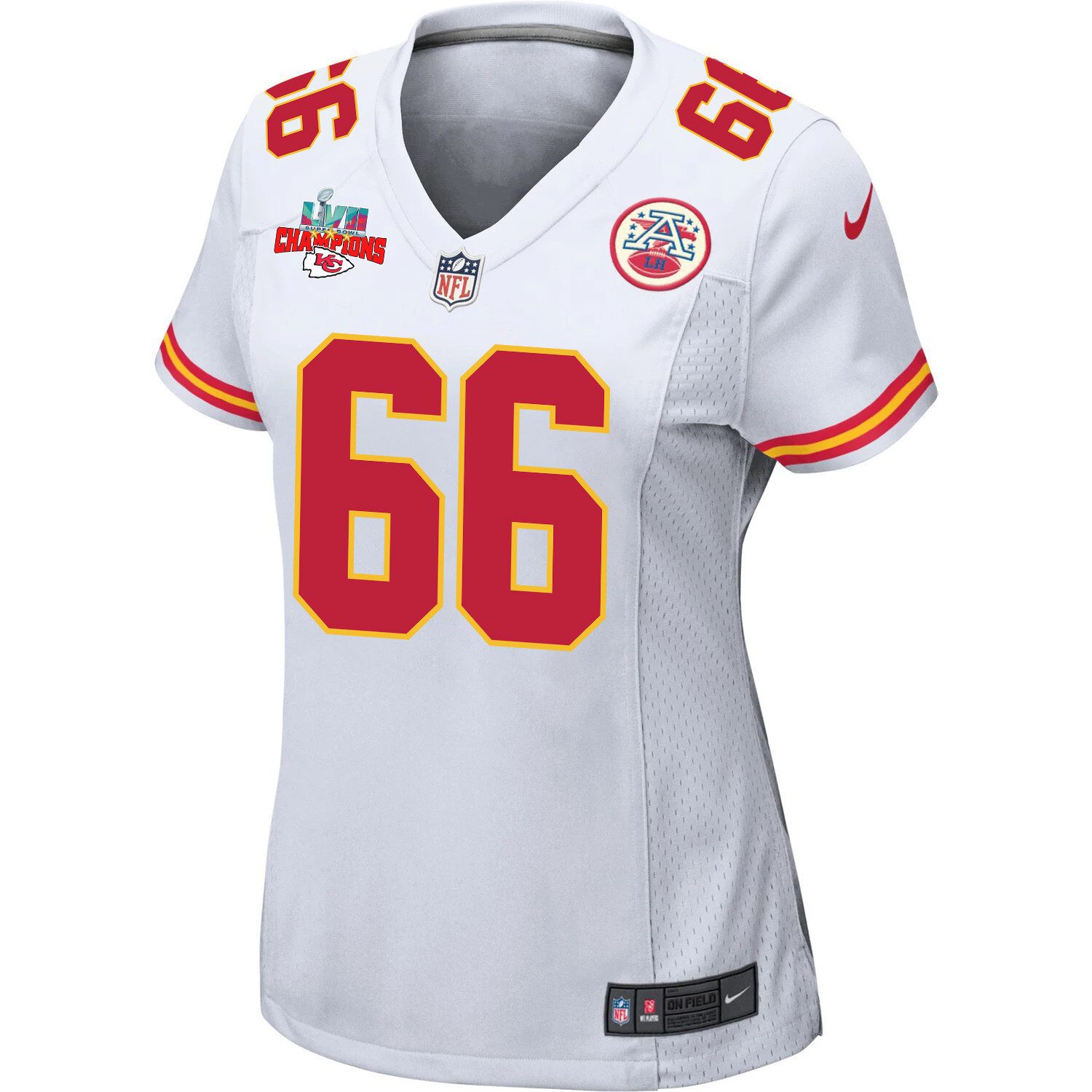 Brandon Williams 66 Kansas City Chiefs Super Bowl LVII Champions 3 Stars Women Game Jersey - White