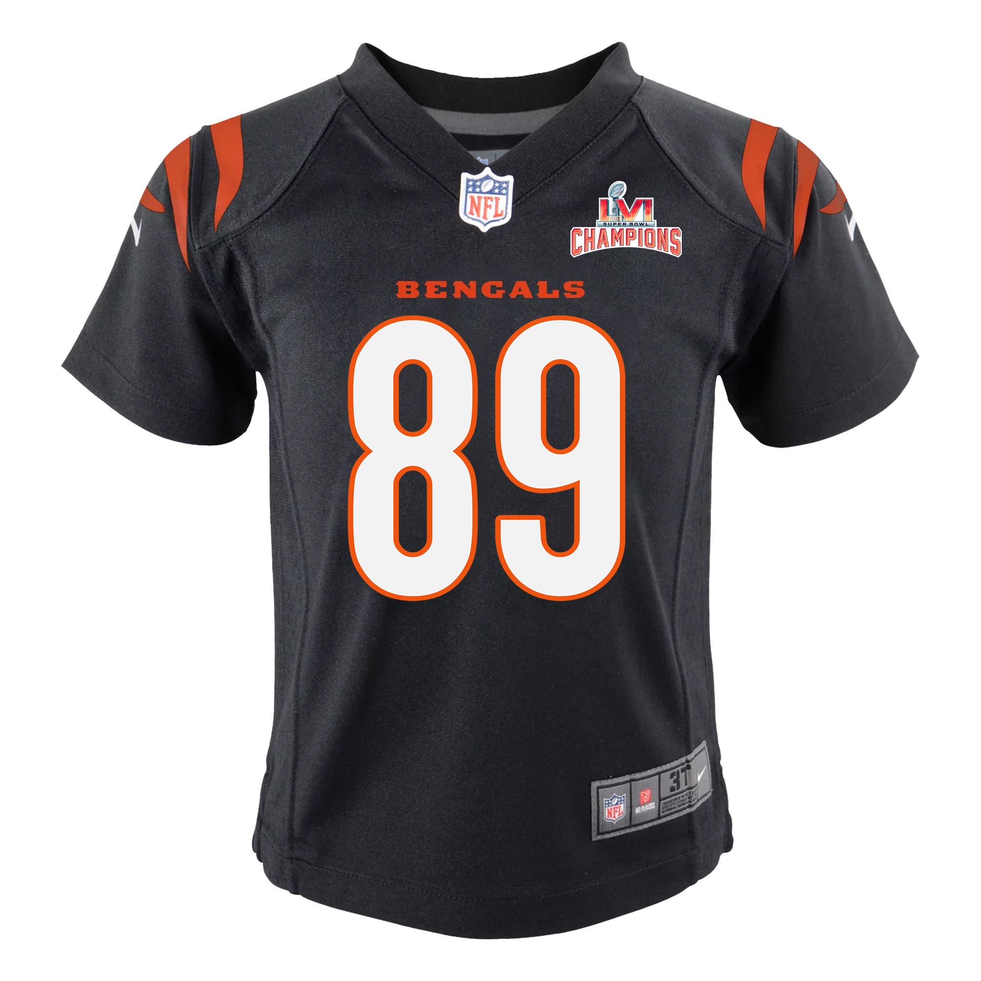 Super Bowl LVI Champions Cincinnati Bengals Drew Sample 89 Black Youth's Jersey Jersey