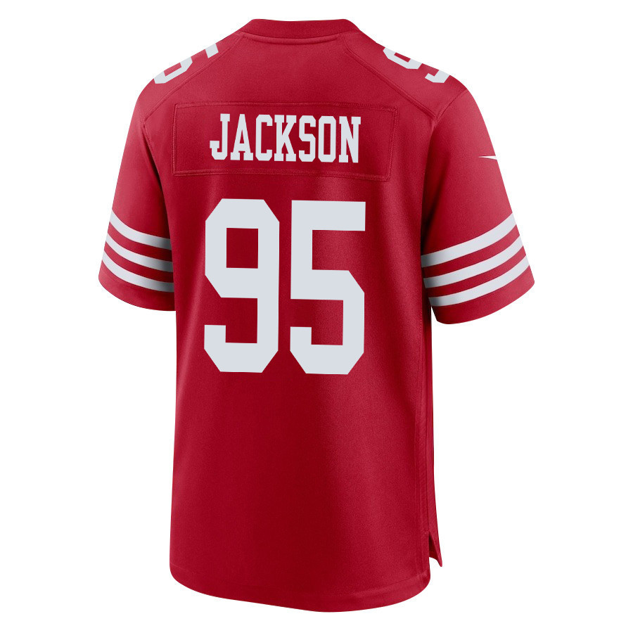 Drake Jackson 95 San Francisco 49ers Super Bowl LVIII Patch Game Men Jersey - Scarlet