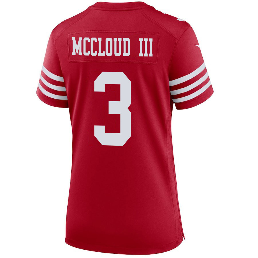 Ray-Ray McCloud III 3 San Francisco 49ers Super Bowl LVIII Patch Game Women Jersey - Scarlet