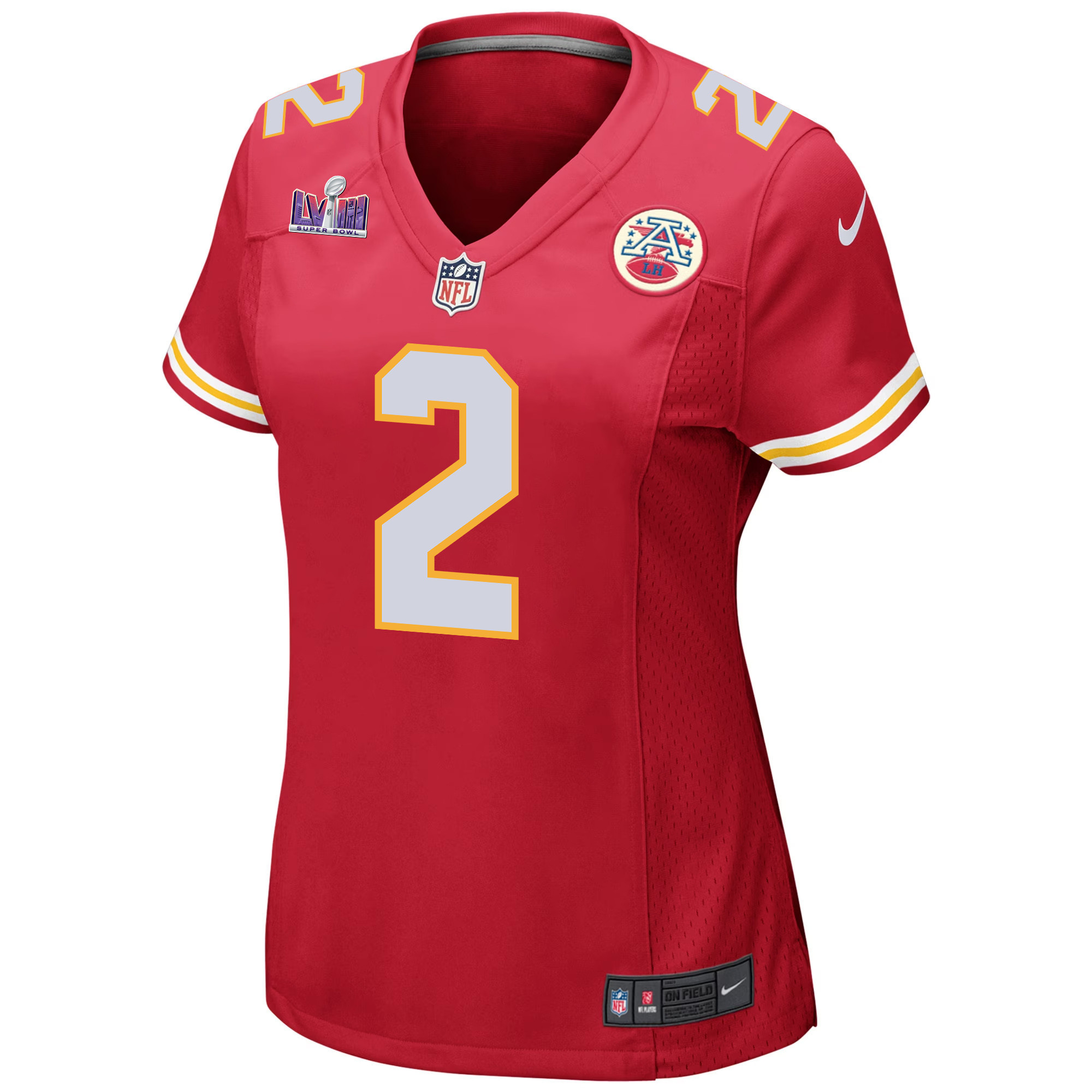 Joshua Williams 2 Kansas City Chiefs Super Bowl LVIII Patch Game Women Jersey - Red
