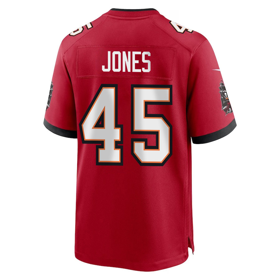 Deion Jones 45 Tampa Bay Buccaneers Super Bowl LIX New Orleans Patch Game Men Jersey - Red