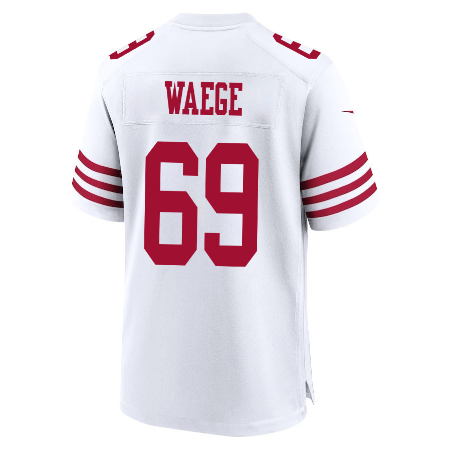 Spencer Waege 69 San Francisco 49ers Super Bowl LVIII Patch Game Men Jersey - White