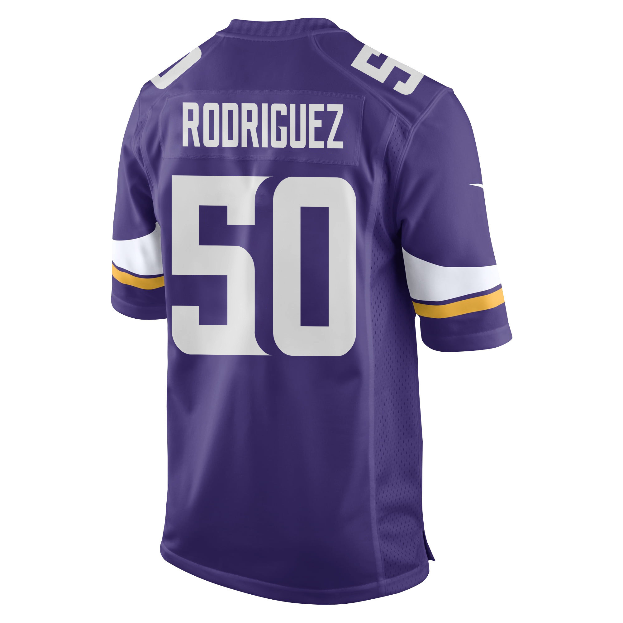 Levi Drake Rodriguez 50 Minnesota Vikings Super Bowl LIX New Orleans Patch Game Men Jersey - Purple