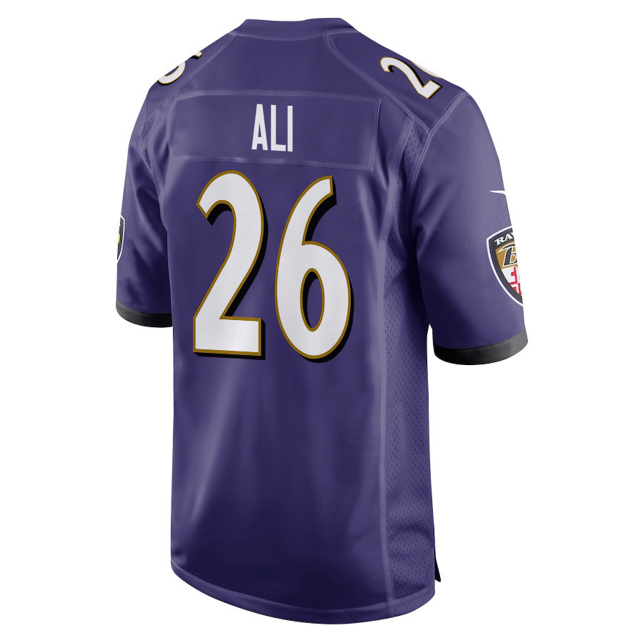 Rasheen Ali 26 Baltimore Ravens Super Bowl LIX New Orleans Patch Game Men Jersey - Purple