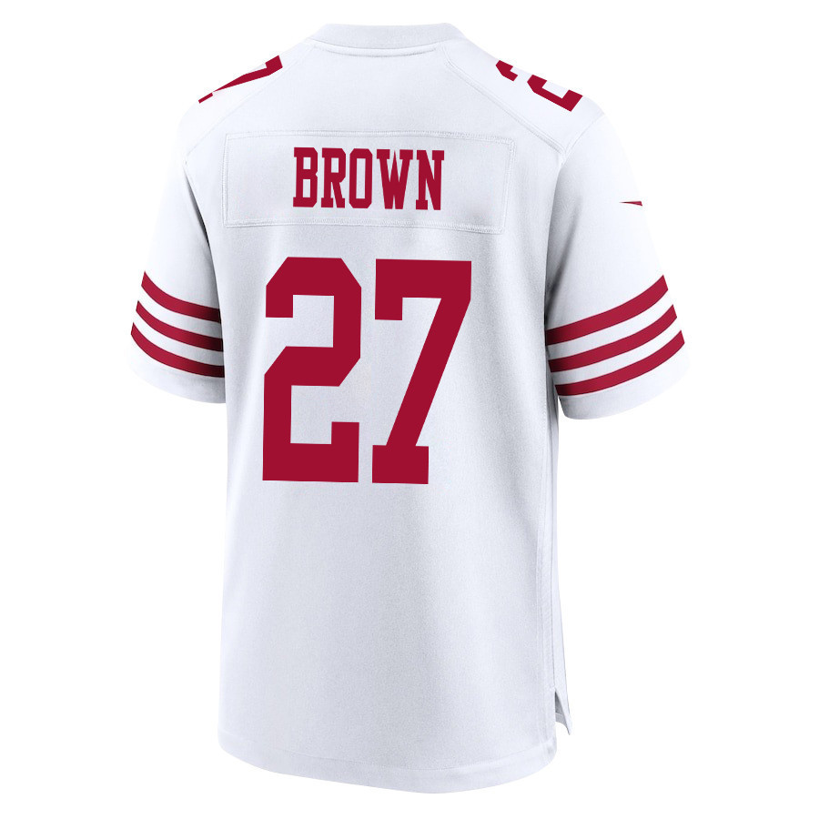 Ji'Ayir Brown 27 San Francisco 49ers Super Bowl LVIII Patch Game Men Jersey - White