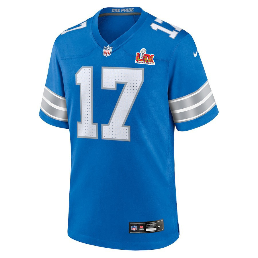 Michael Badgley #17 Detroit Lions Super Bowl LIX Jersey - Men's - Blue