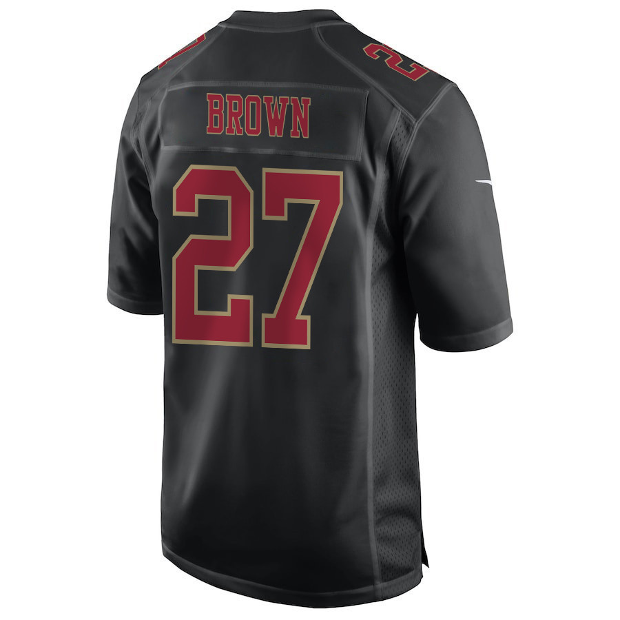 Ji'Ayir Brown 27 San Francisco 49ers Super Bowl LVIII Patch Fashion Game Men Jersey - Carbon Black