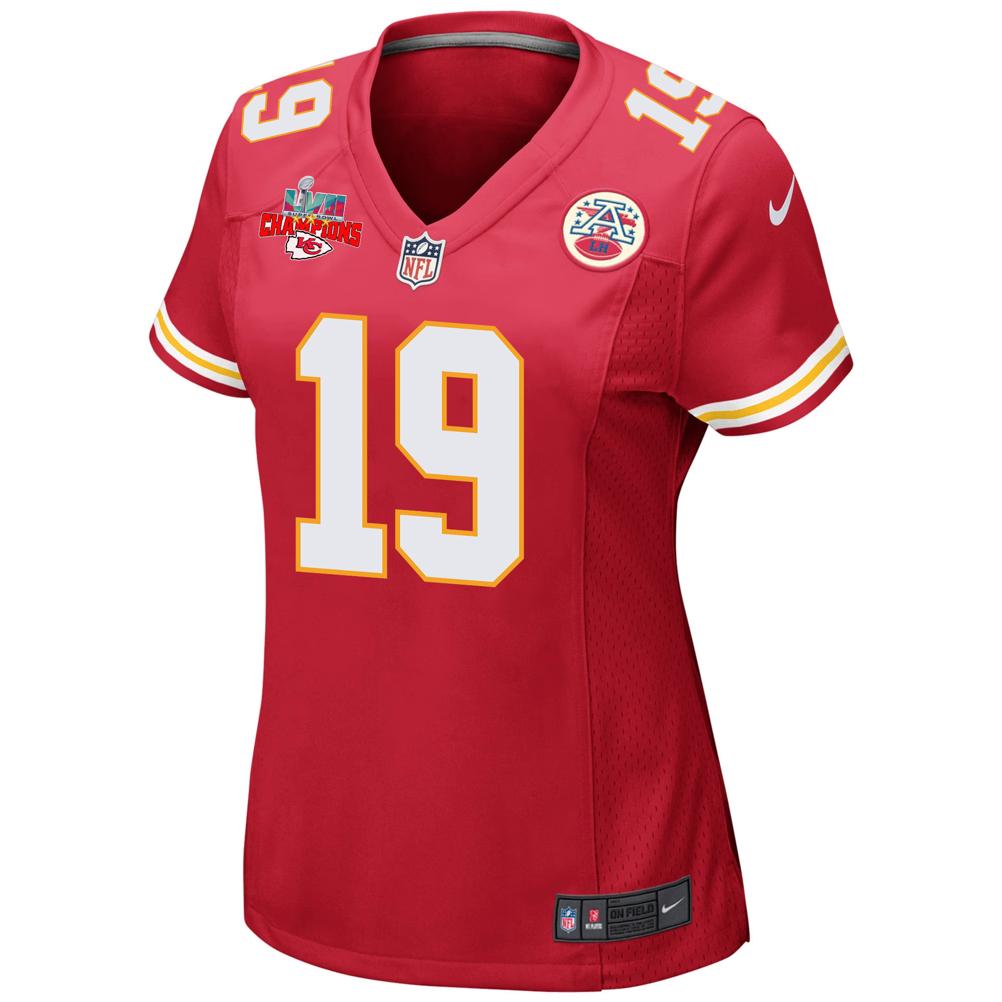 Kadarius Toney 19 Kansas City Chiefs Super Bowl LVII Champions 3 Stars Women Game Jersey - Red