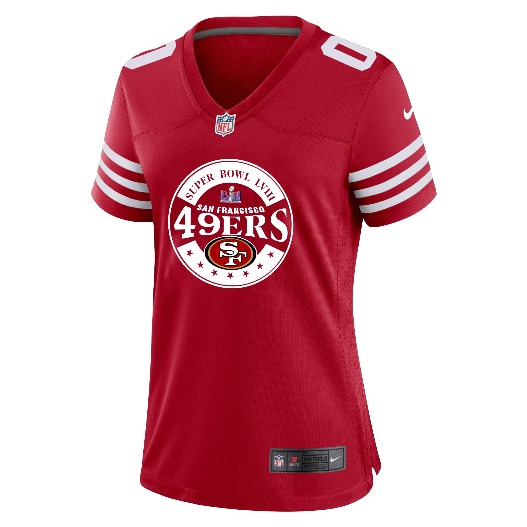 San Francisco 49ers Super Bowl LVIII Circle Game Jersey - Women, Red V4