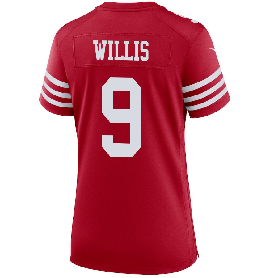 Brayden Willis 9 San Francisco 49ers Super Bowl LVIII Patch Game Women Jersey - Scarlet