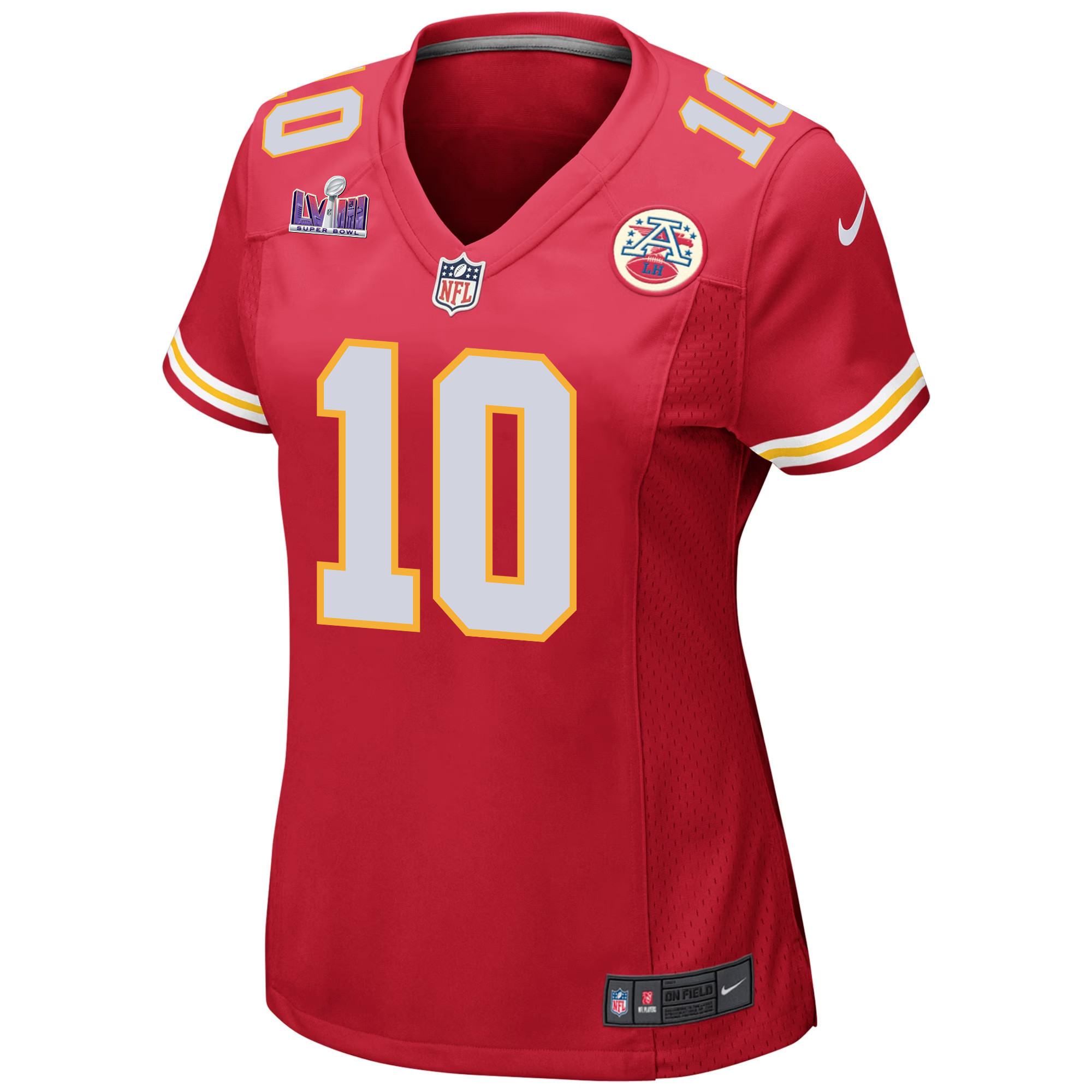 Isiah Pacheco 10 Kansas City Chiefs Super Bowl LVIII Patch Game Women Jersey - Red