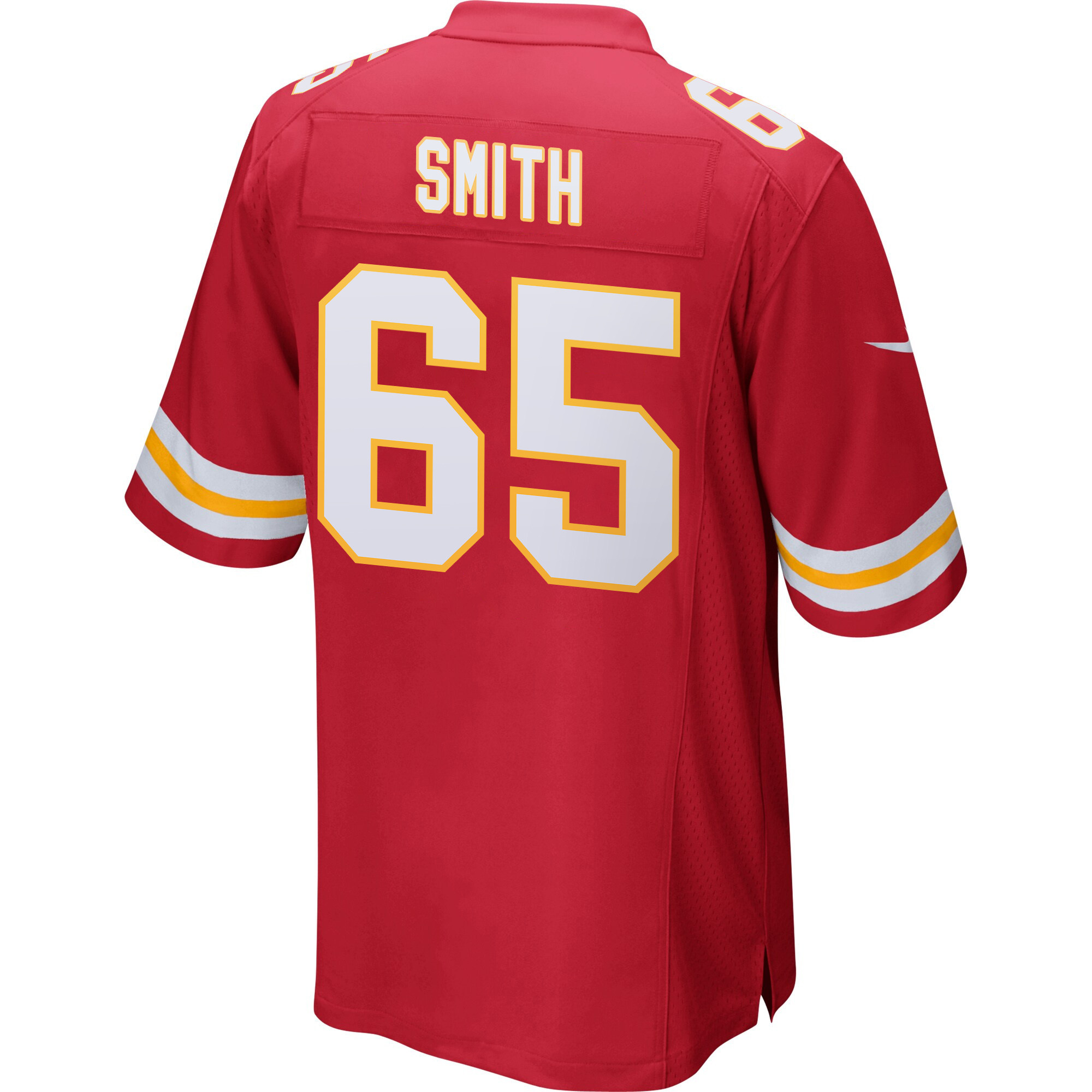 Trey Smith 65 Kansas City Chiefs Super Bowl LIX New Orleans Patch Game Men Jersey - Red