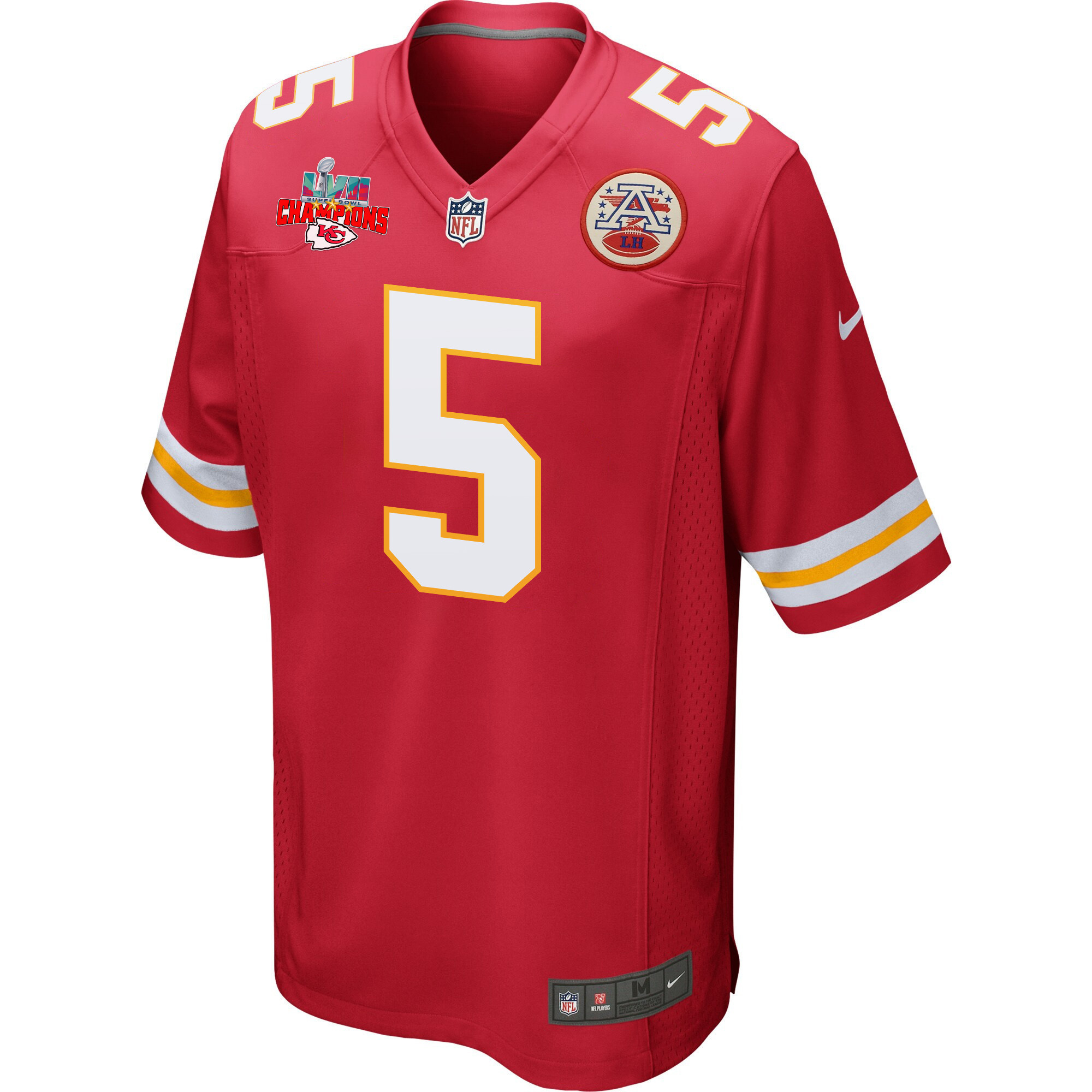Tommy Townsend 5 Kansas City Chiefs Super Bowl LVII Champions 3 Stars Men Game Jersey - Red