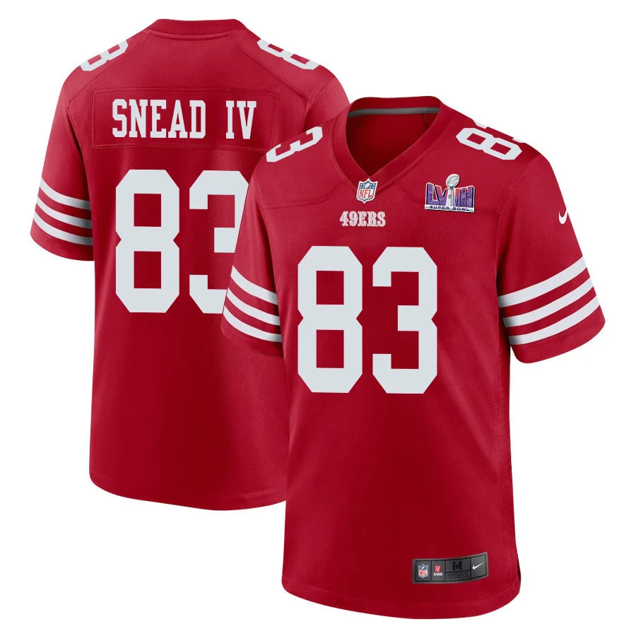 Willie Snead IV 83 San Francisco 49ers Super Bowl LVIII Patch Game Men Jersey - Scarlet