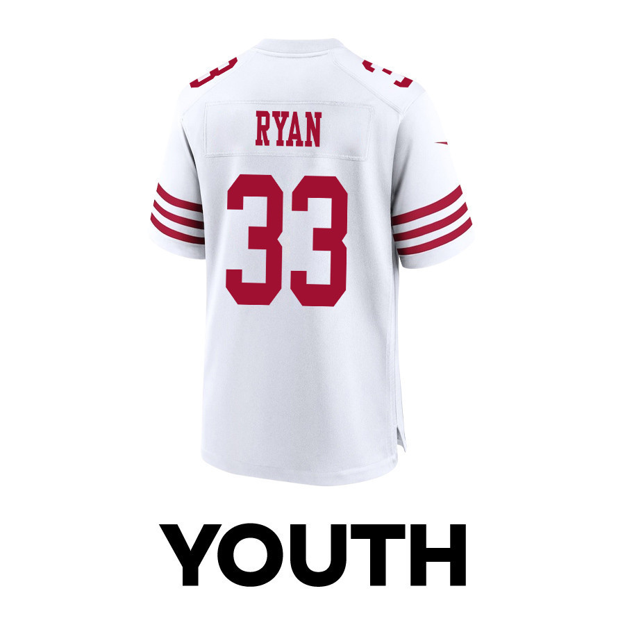 Logan Ryan 33 San Francisco 49ers Super Bowl LVIII Patch Game YOUTH Jersey - White