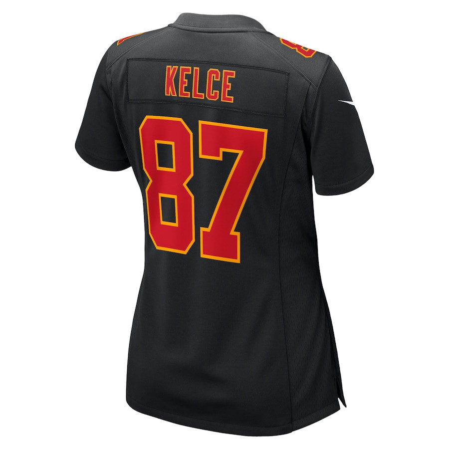 Travis Kelce 87 Kansas City Chiefs Super Bowl LVIII Fashion Game Women Jersey - Carbon Black