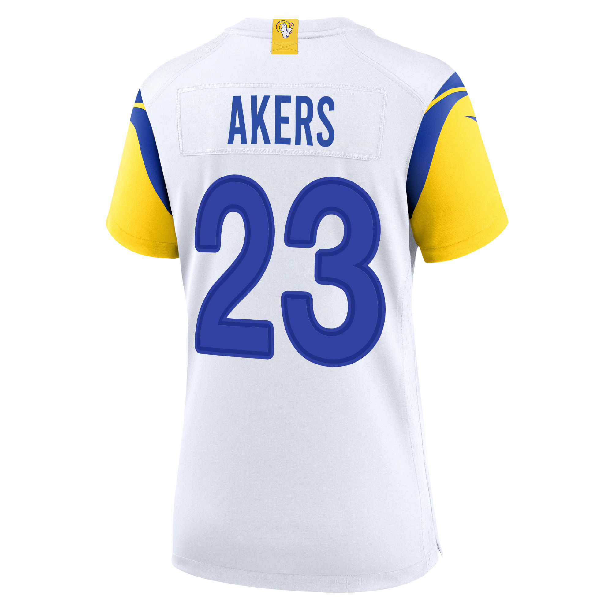 Super Bowl LVI Champions Los Angeles Rams Cam Akers 23 White Women's Jersey Jersey