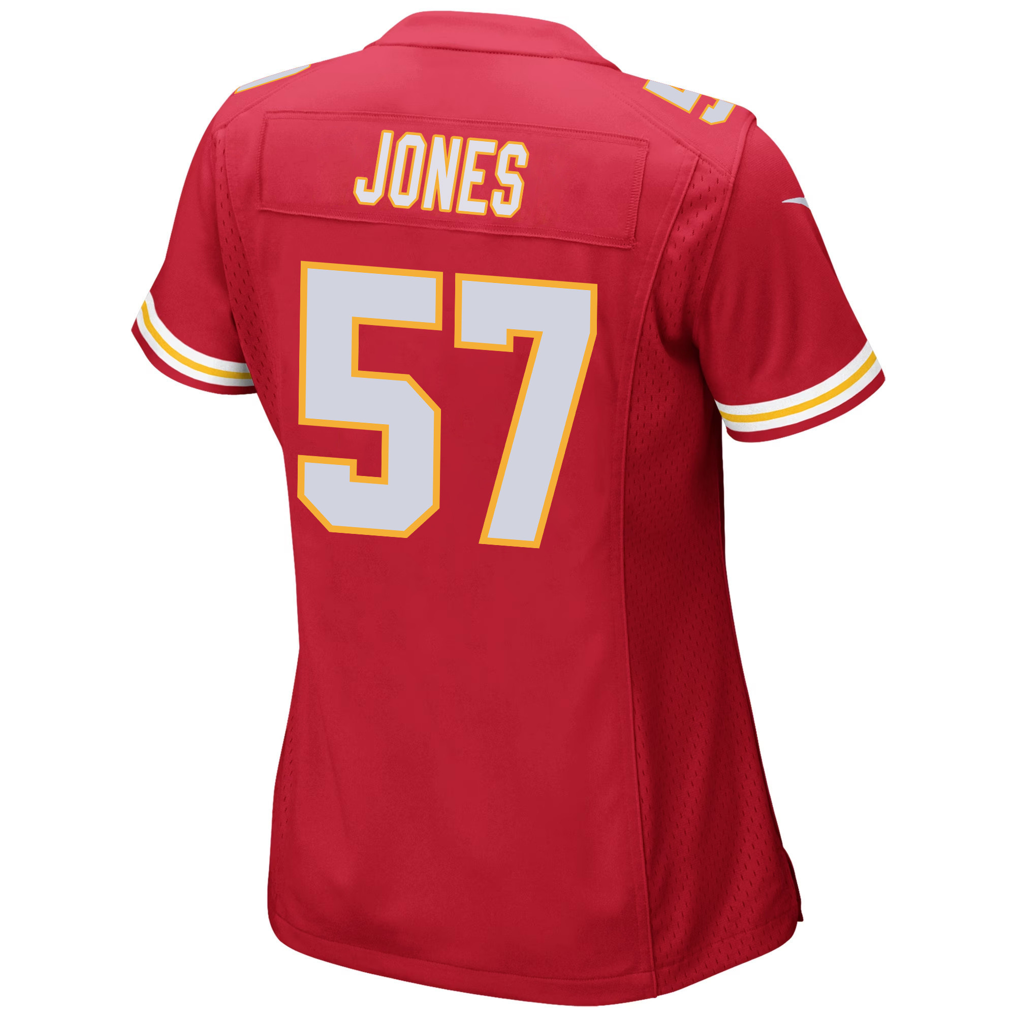 Truman Jones 57 Kansas City Chiefs Super Bowl LVIII Patch Game Women Jersey - Red