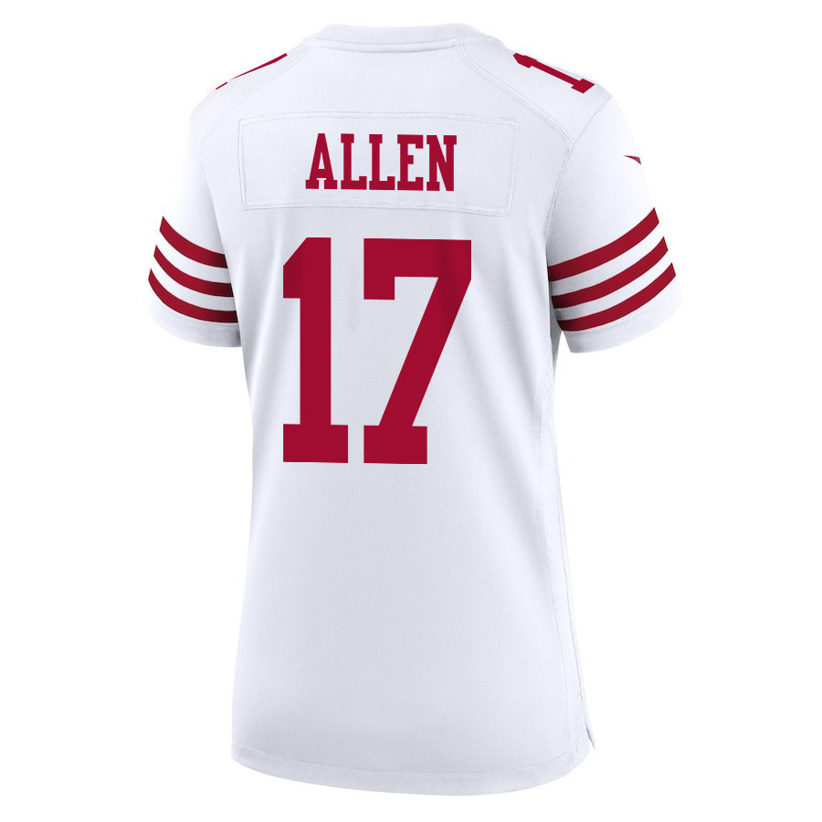 Brandon Allen 17 San Francisco 49ers Super Bowl LVIII Patch Game Women Jersey - White