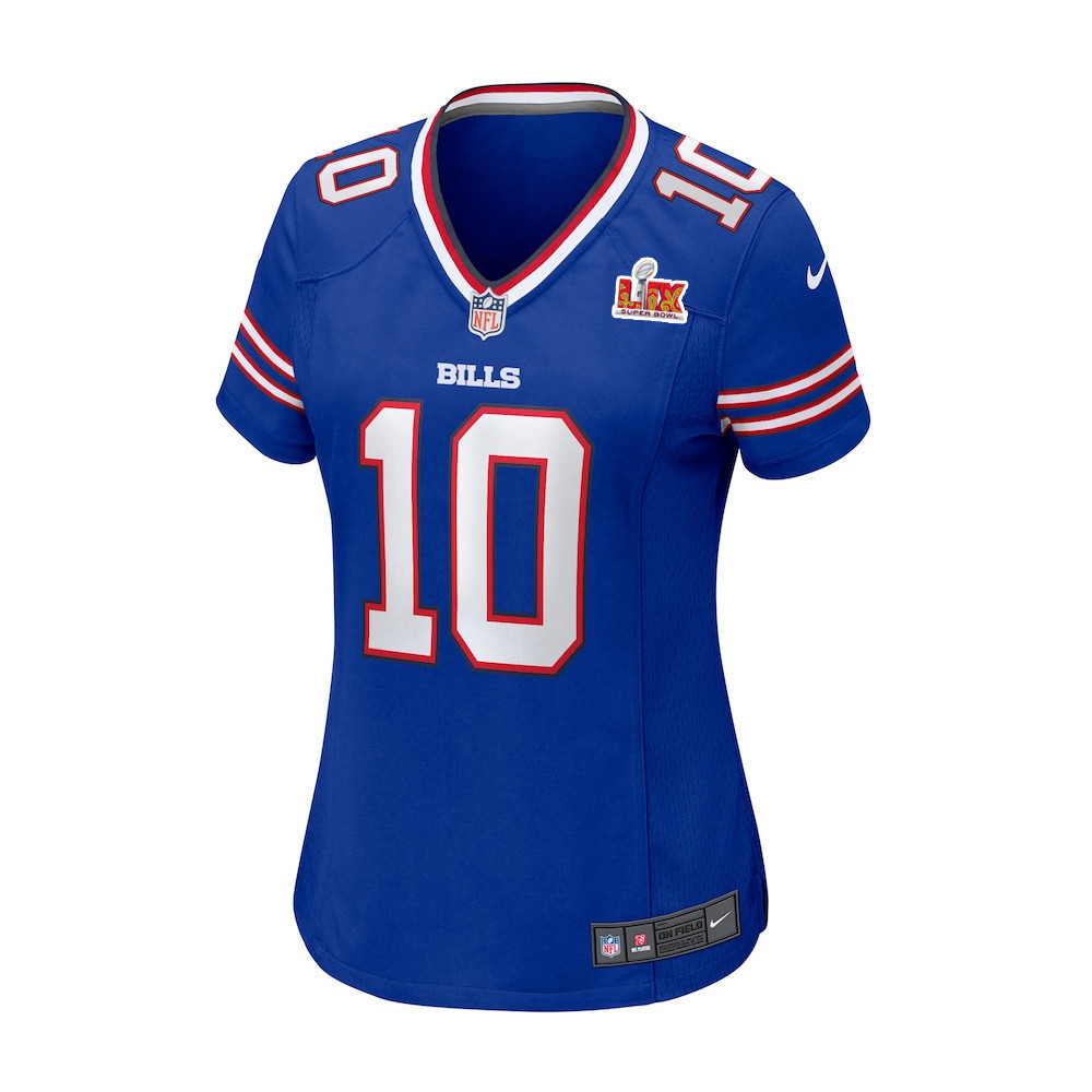 Khalil Shakir #10 Buffalo Bills Super Bowl LIX Women's Jersey - Royal