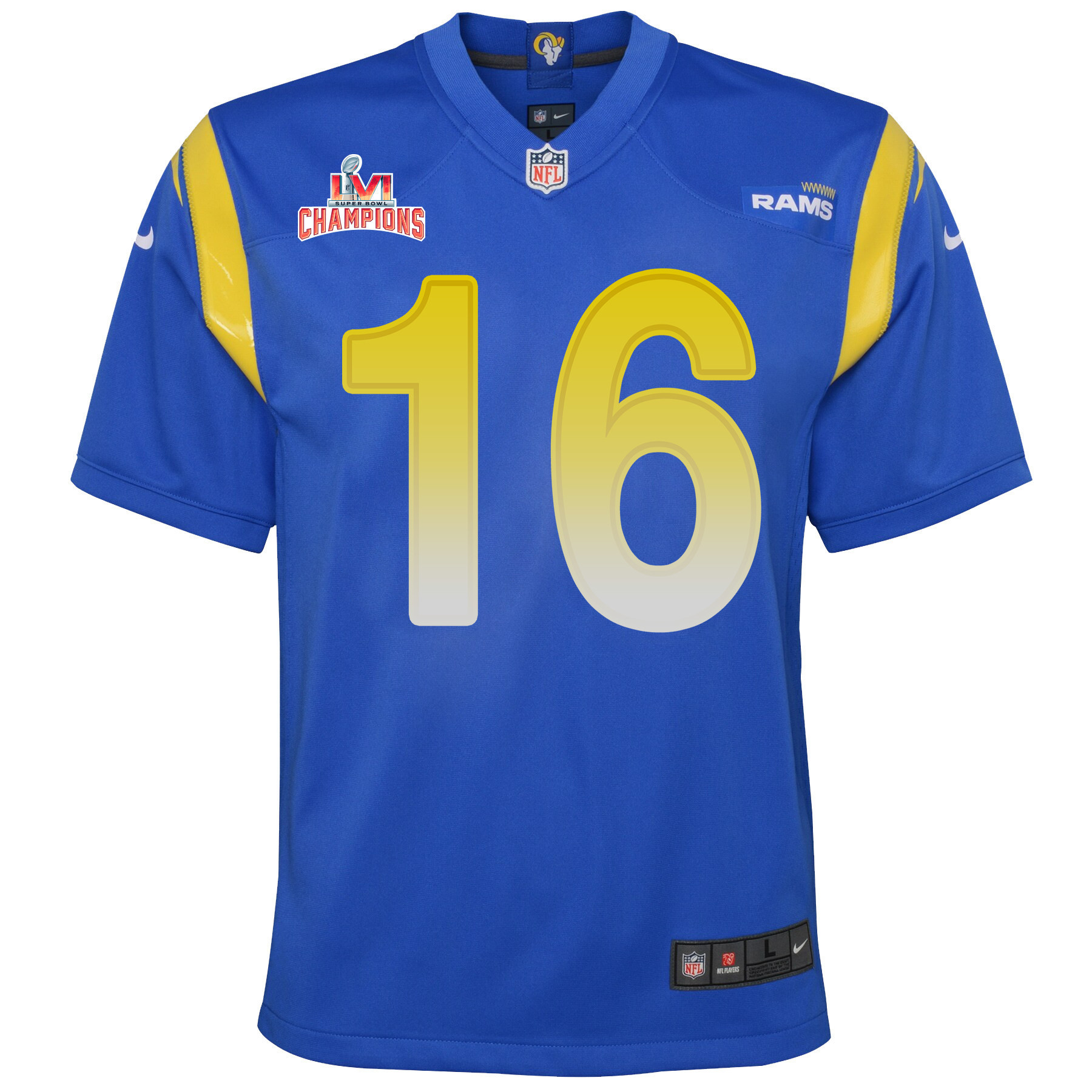 Super Bowl LVI Champions Los Angeles Rams Bryce Perkins 16 Royal Youth's Jersey Jersey