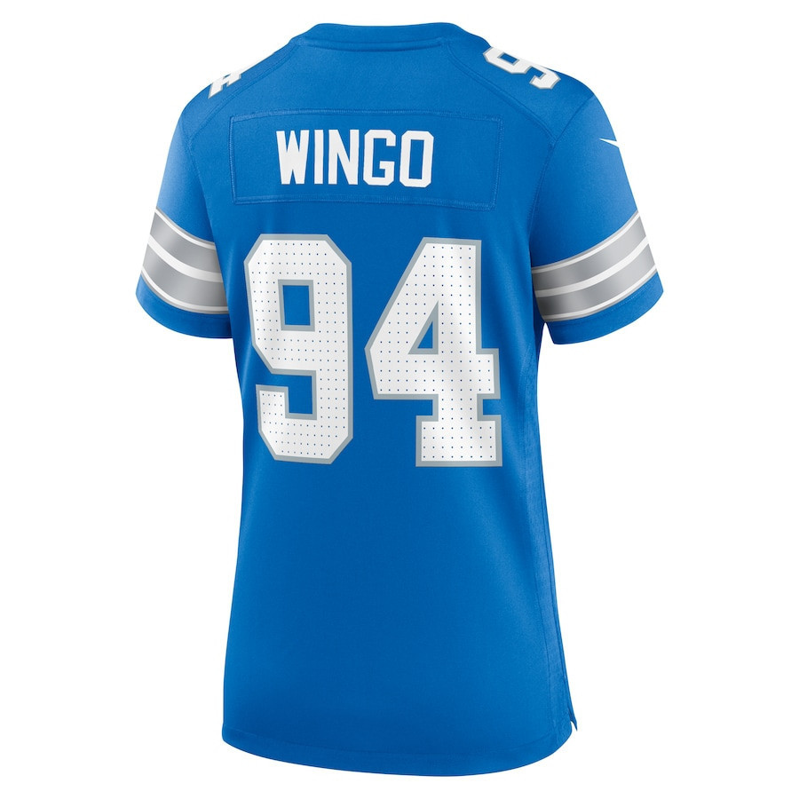 Mekhi Wingo #94 Detroit Lions Super Bowl LIX Women's Jersey - Blue