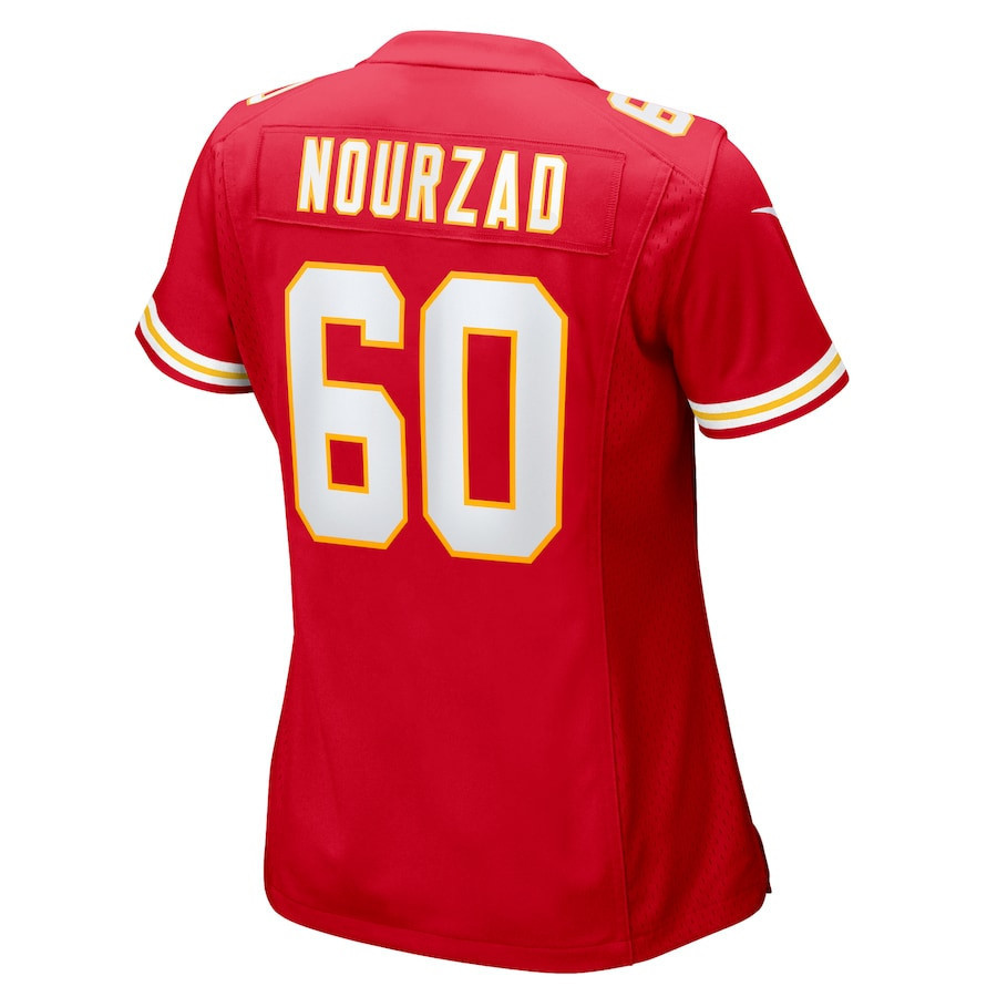 Hunter Nourzad #60 Kansas City Chiefs Super Bowl LIX Women's Jersey - Red