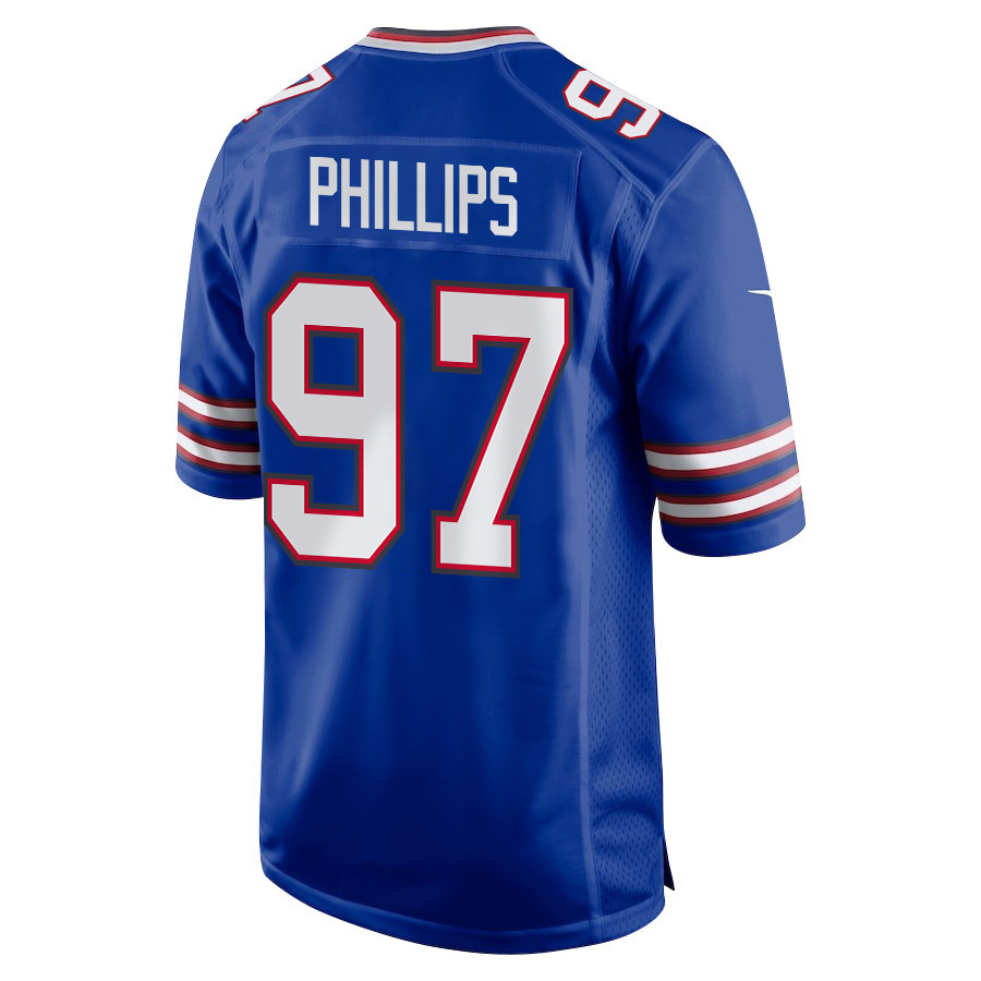 Jordan Phillips 97 Buffalo Bills Super Bowl LIX New Orleans Patch Game Men Jersey - Royal