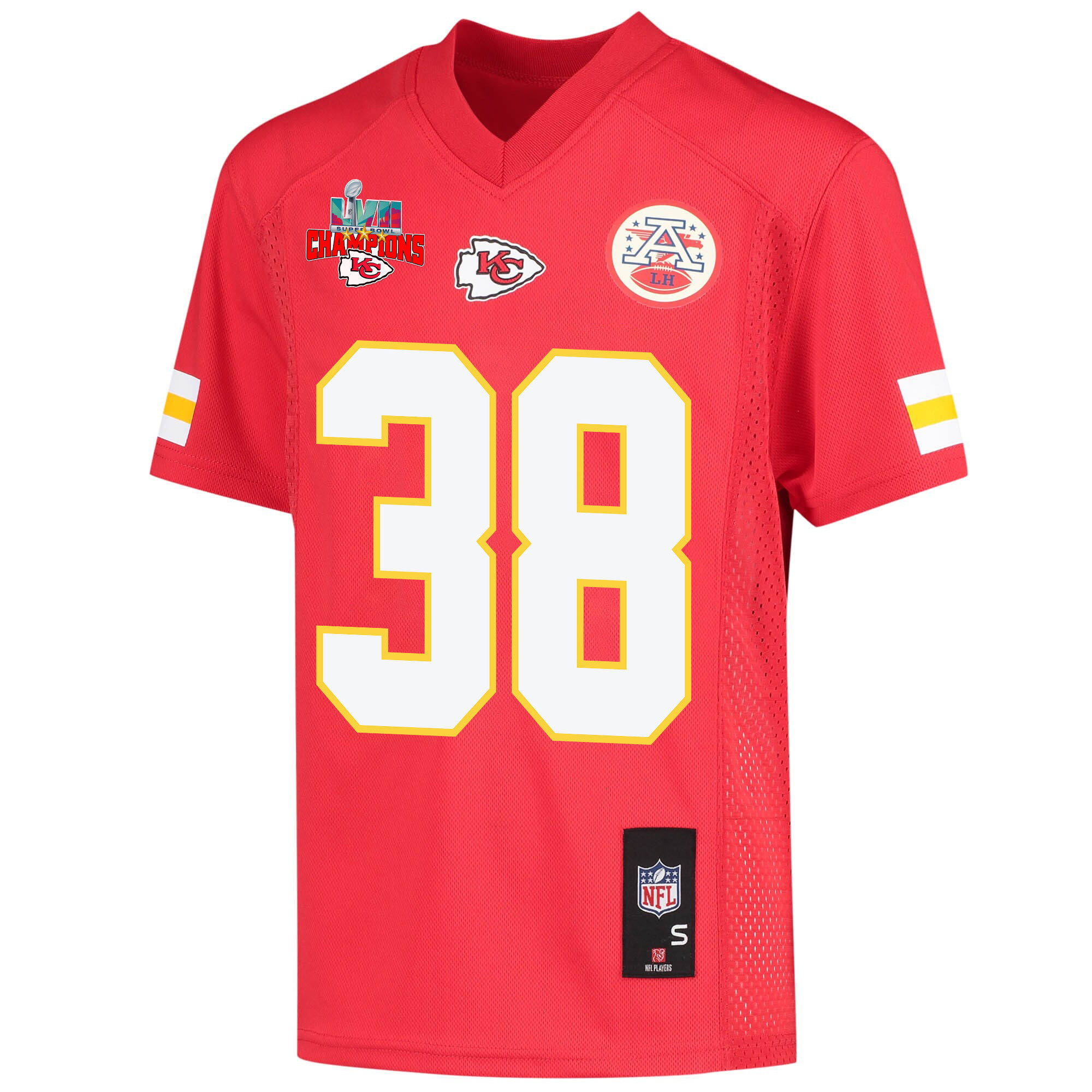 L'Jarius Sneed 38 Kansas City Chiefs Super Bowl LVII Champions 3 Stars Youth Game Jersey - Red