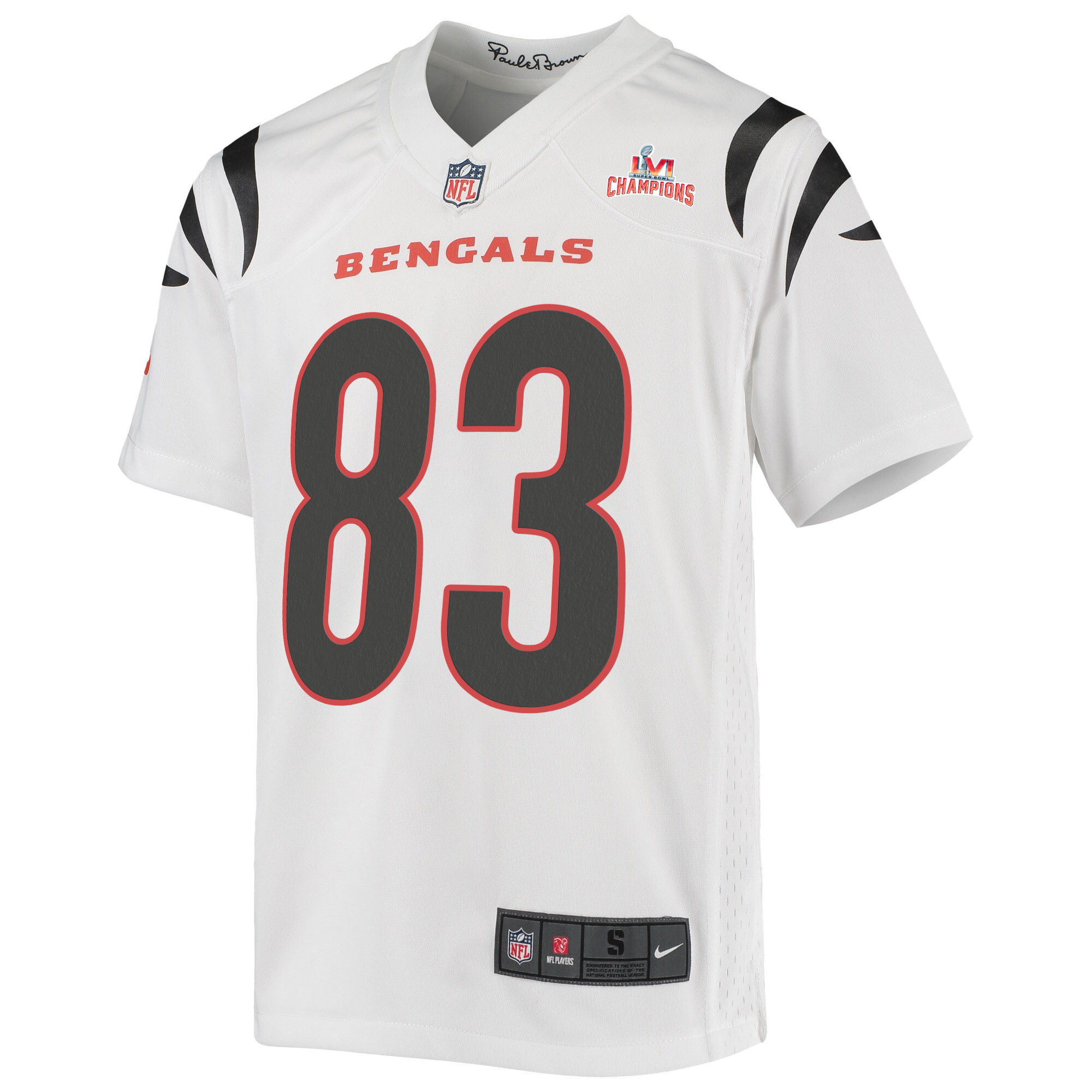 Super Bowl LVI Champions Cincinnati Bengals Tyler Boyd 83 White Youth's Jersey Jersey