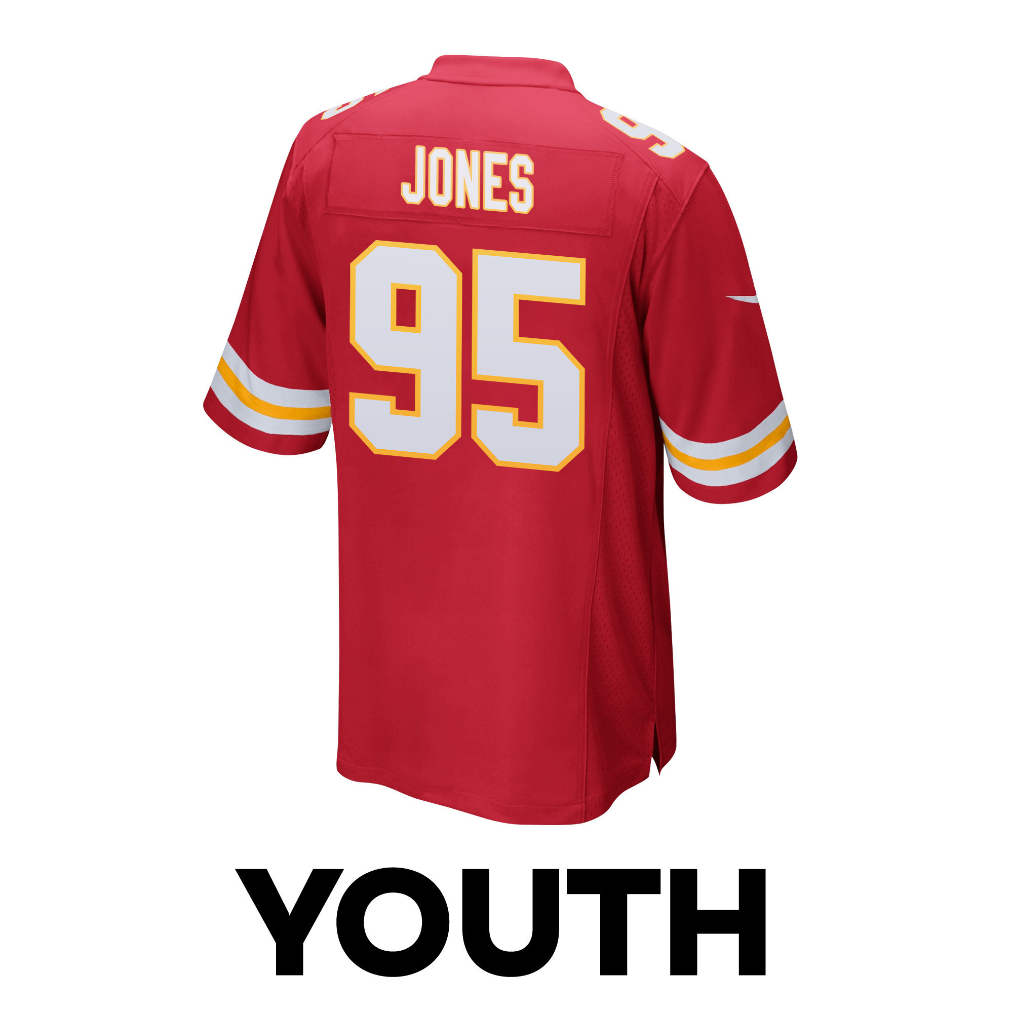 Chris Jones 95 Kansas City Chiefs Super Bowl LVIII Patch Game YOUTH Jersey - Red