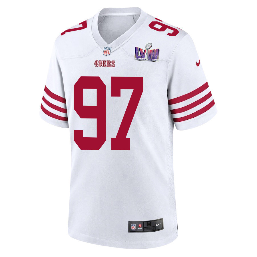 Nick Bosa 97 San Francisco 49ers Super Bowl LVIII Patch Game Men Jersey - White