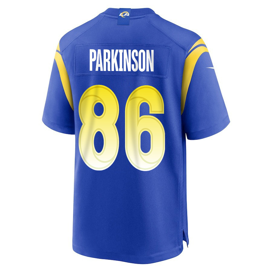 Colby Parkinson 86 Los Angeles Rams Super Bowl LIX New Orleans Patch Game Men Jersey - Royal