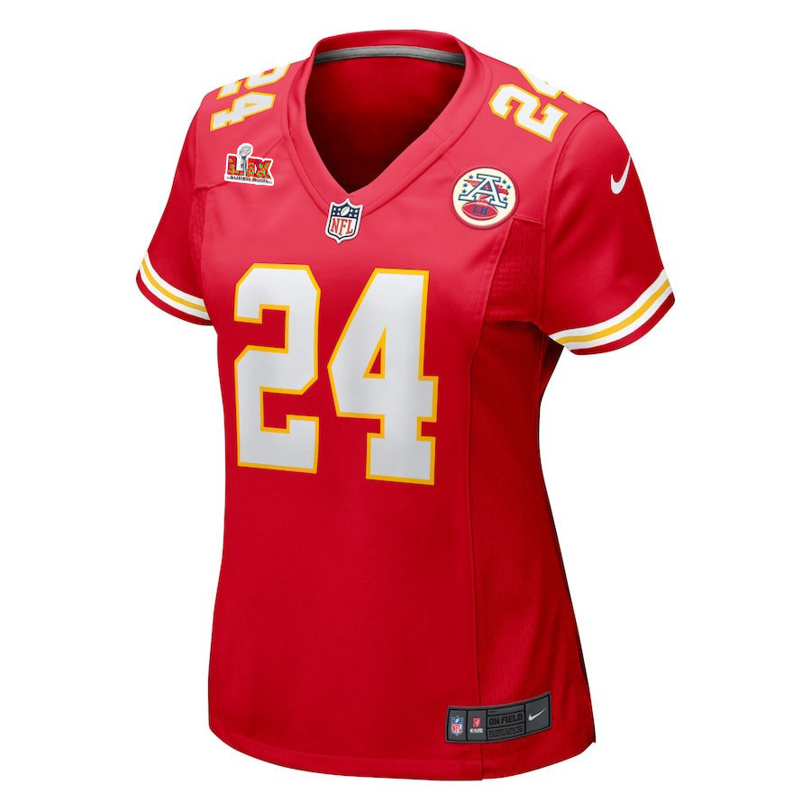 Skyy Moore #24 Kansas City Chiefs Super Bowl LIX Women's Jersey - Red