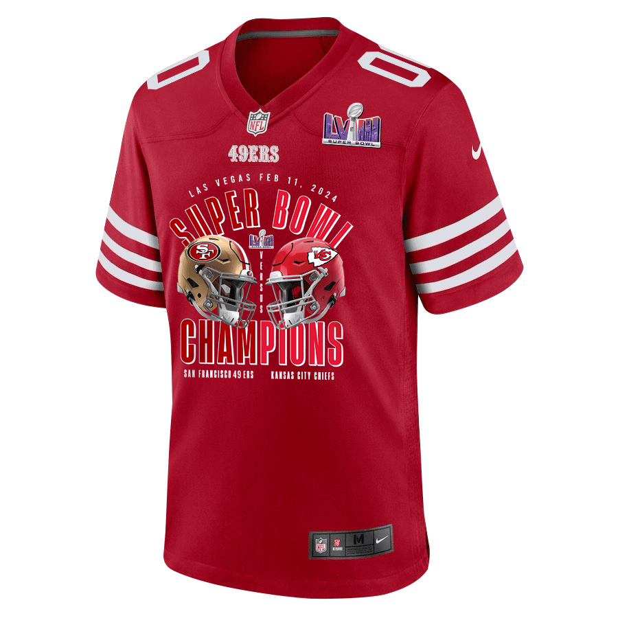 San Francisco 49ers vs. Kansas City Chiefs Super Bowl LVIII Matchup Game Custom Men Jersey - Scarlet