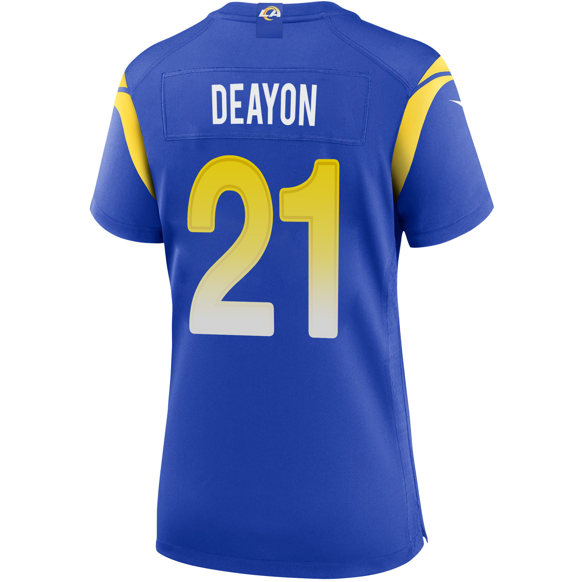 Super Bowl LVI Champions Los Angeles Rams Dont'e Deayon 21 Royal Women's Jersey Jersey