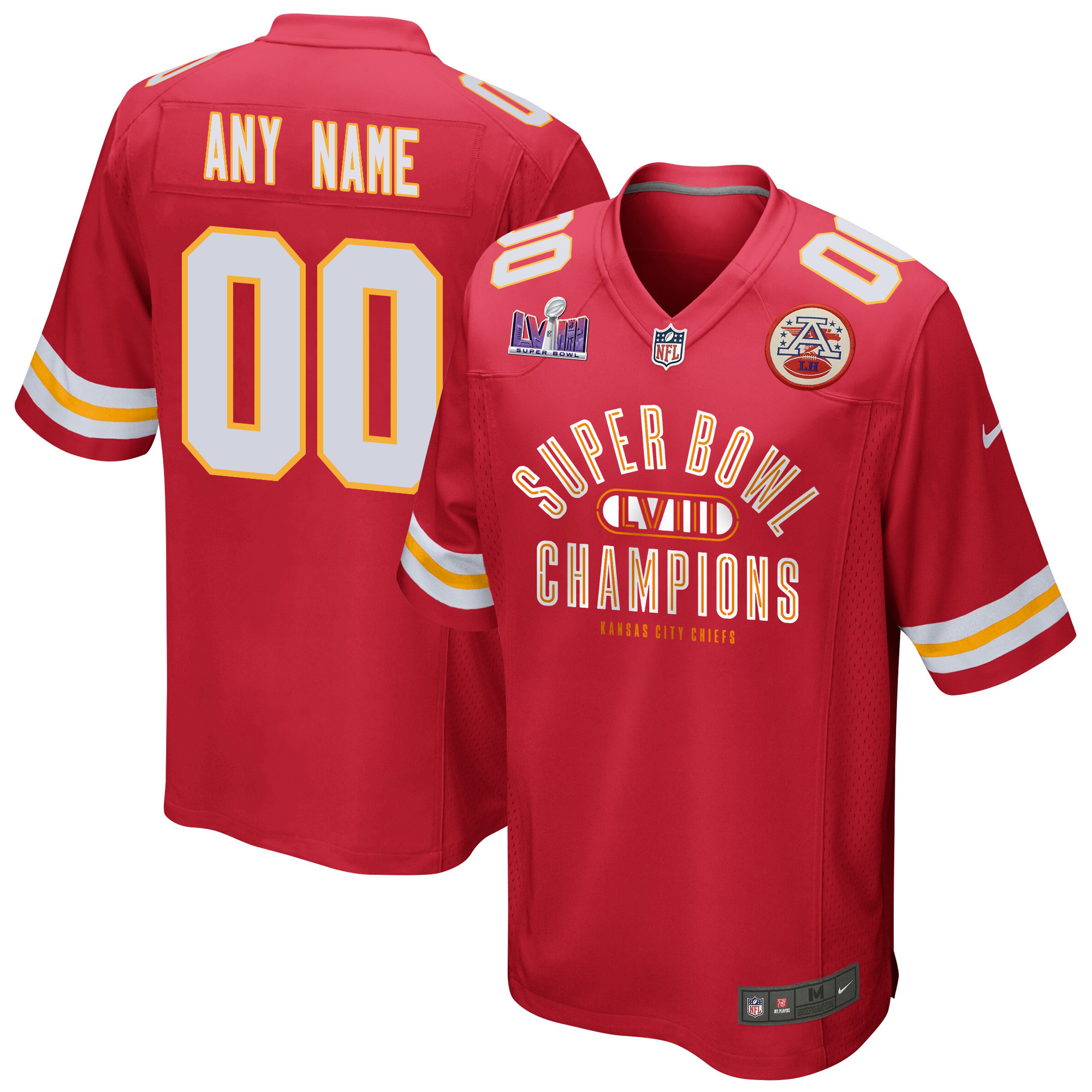 Kansas City Chiefs Super Bowl LVIII Champions Under The Lights Game Custom Men Jersey - Scarlet