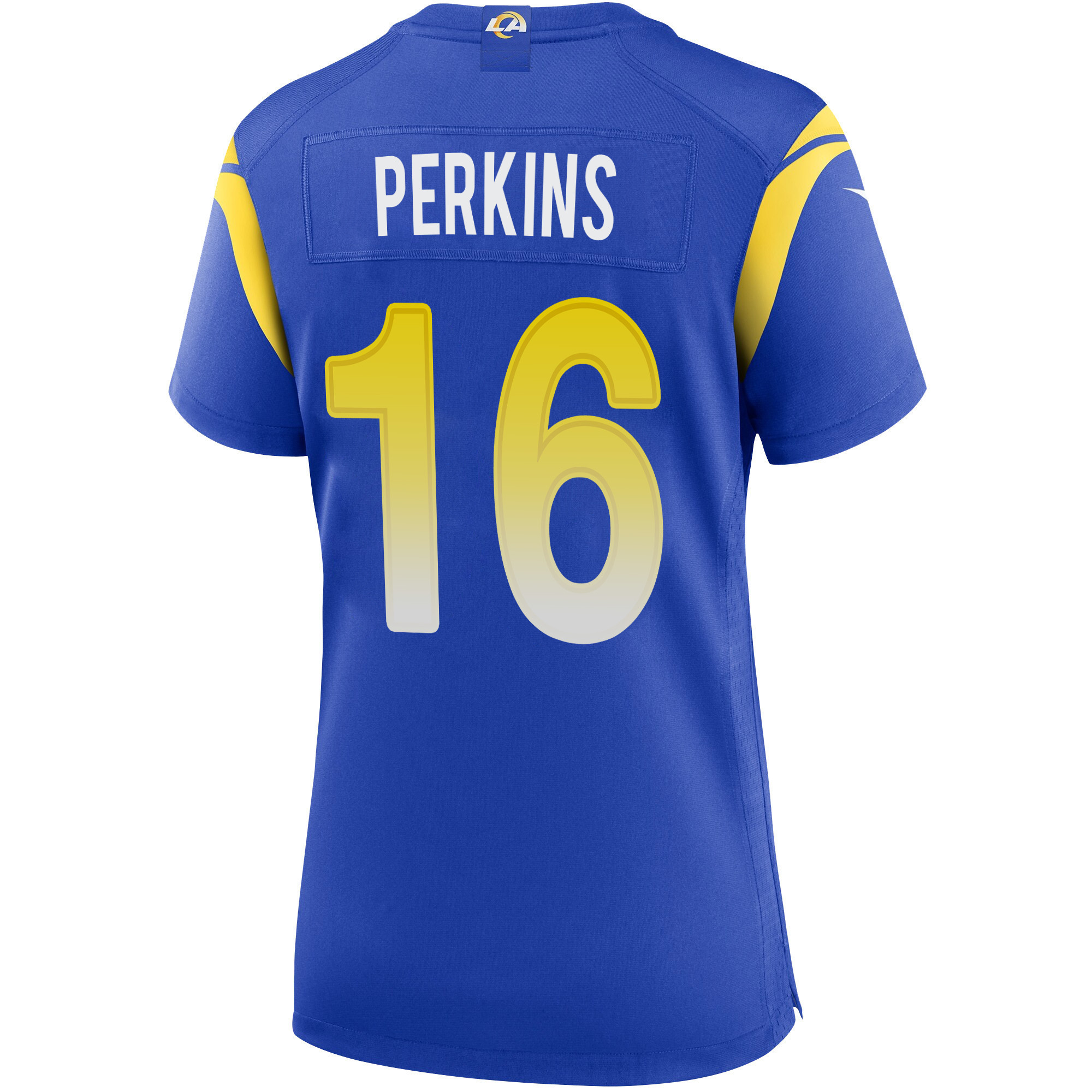Super Bowl LVI Champions Los Angeles Rams Bryce Perkins 16 Royal Women's Jersey Jersey