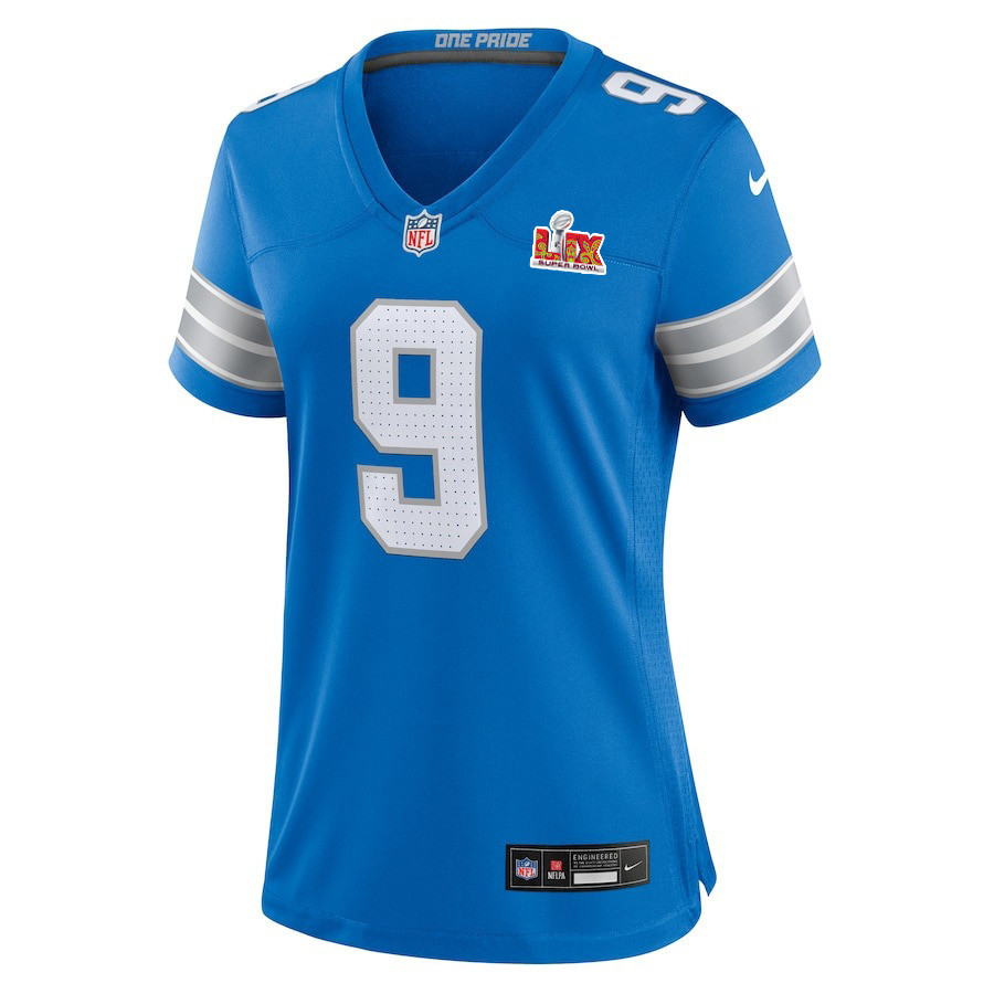 Jameson Williams #9 Detroit Lions Super Bowl LIX Women's Jersey - Blue