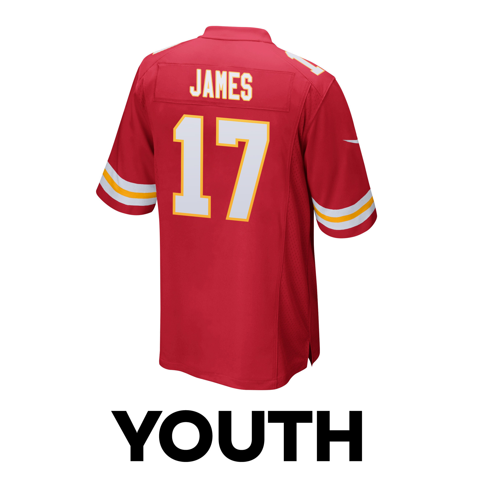 Richie James 17 Kansas City Chiefs Super Bowl LVIII Patch Game YOUTH Jersey - Red