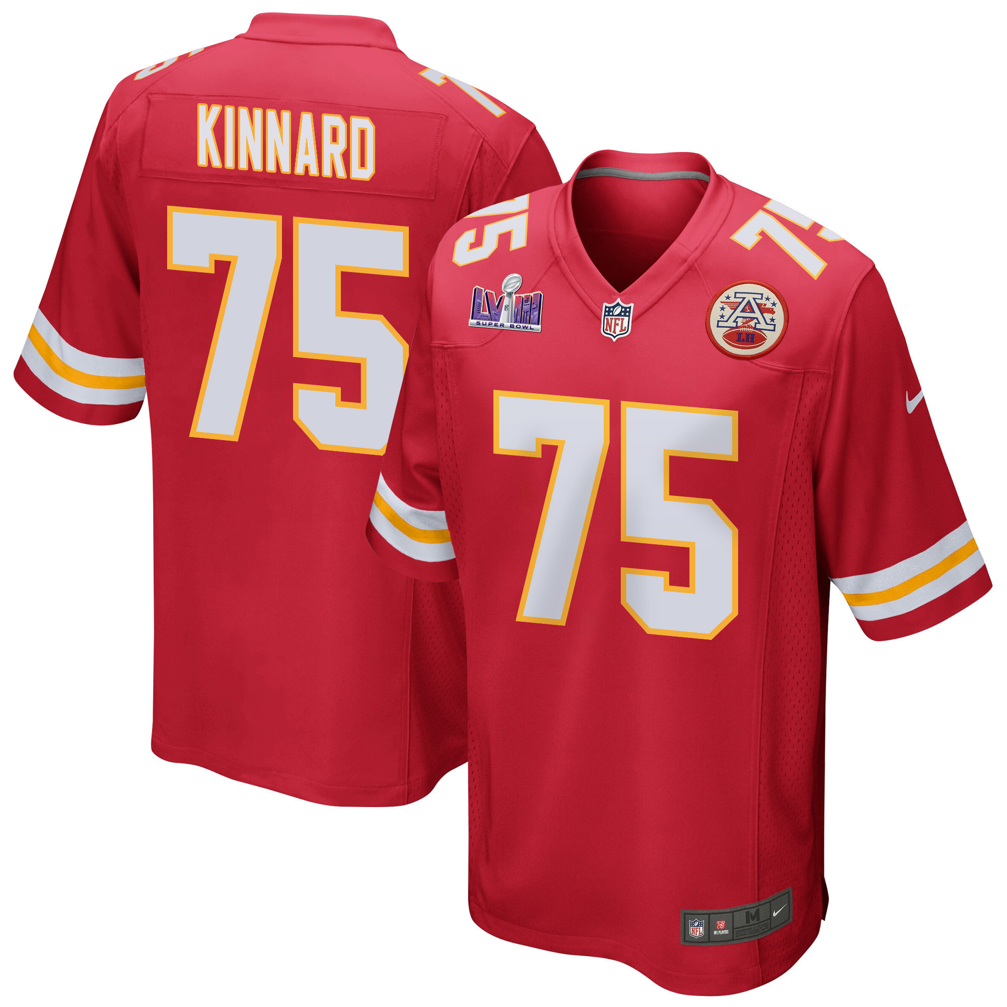 Darian Kinnard 75 Kansas City Chiefs Super Bowl LVIII Patch Game Men Jersey - Red