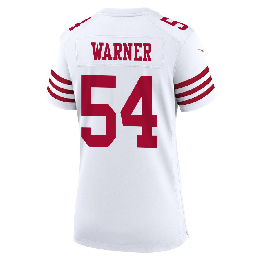 Fred Warner 54 San Francisco 49ers Super Bowl LVIII Patch Game Women Jersey - White