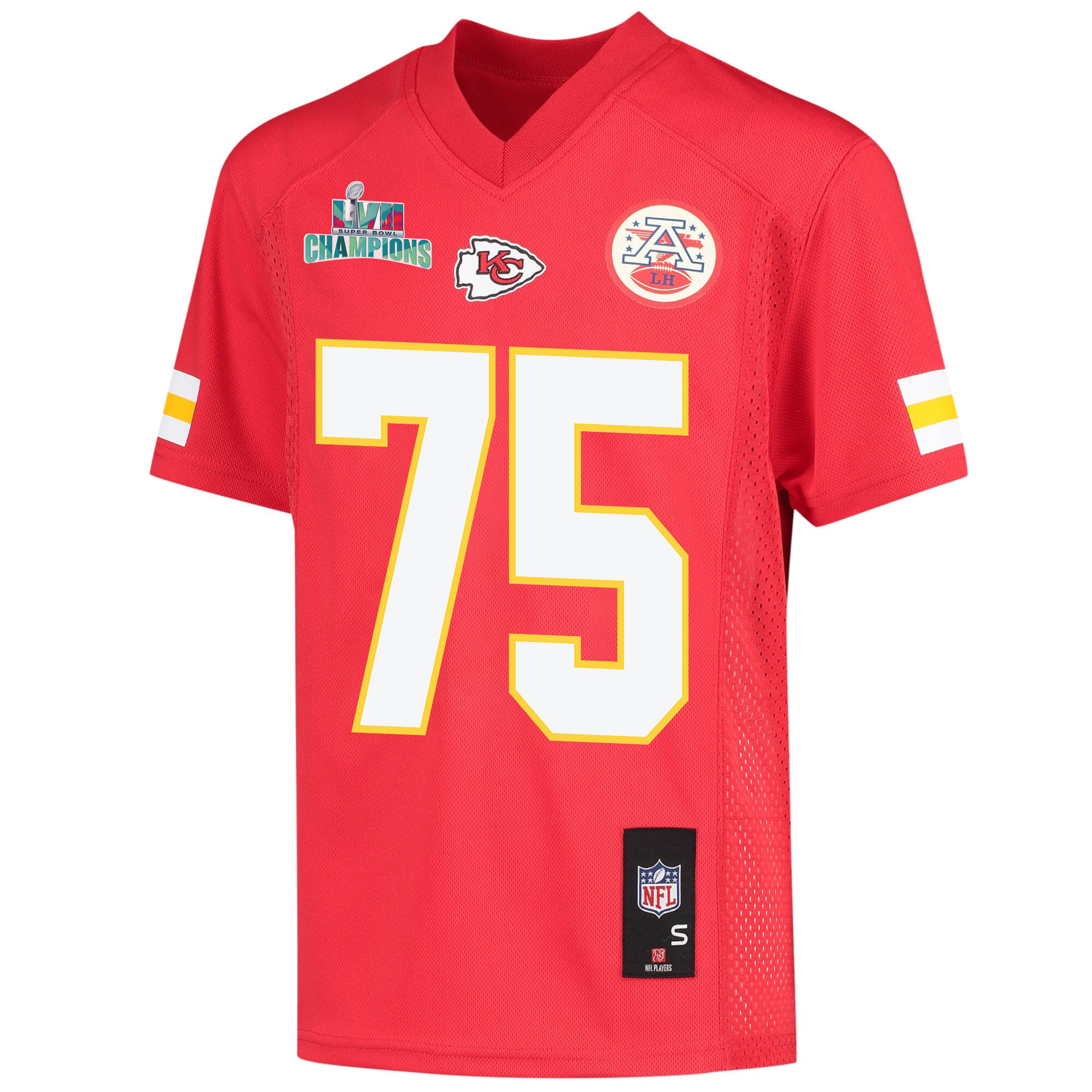 Darian Kinnard 75 Kansas City Chiefs Super Bowl LVII Champions Youth Game Jersey - Red