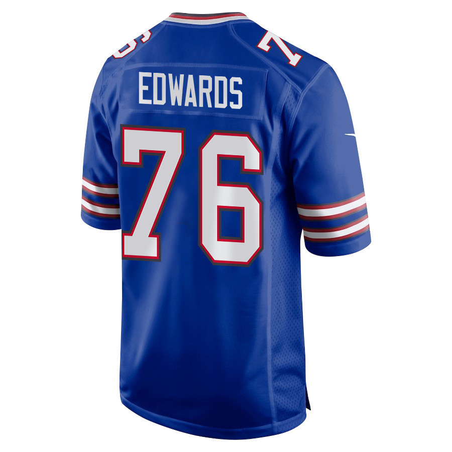 David Edwards 76 Buffalo Bills Super Bowl LIX New Orleans Patch Game Men Jersey - Royal
