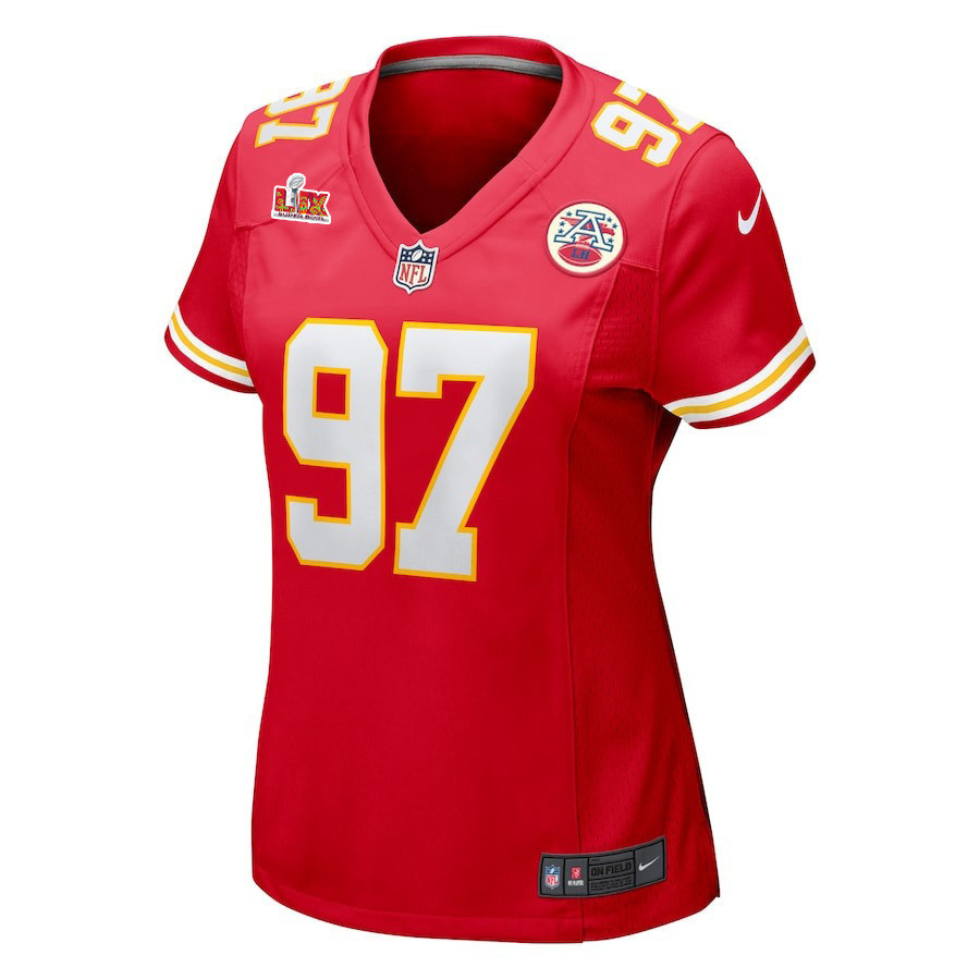 Felix Anudike-Uzomah #97 Kansas City Chiefs Super Bowl LIX Women's Jersey - Red